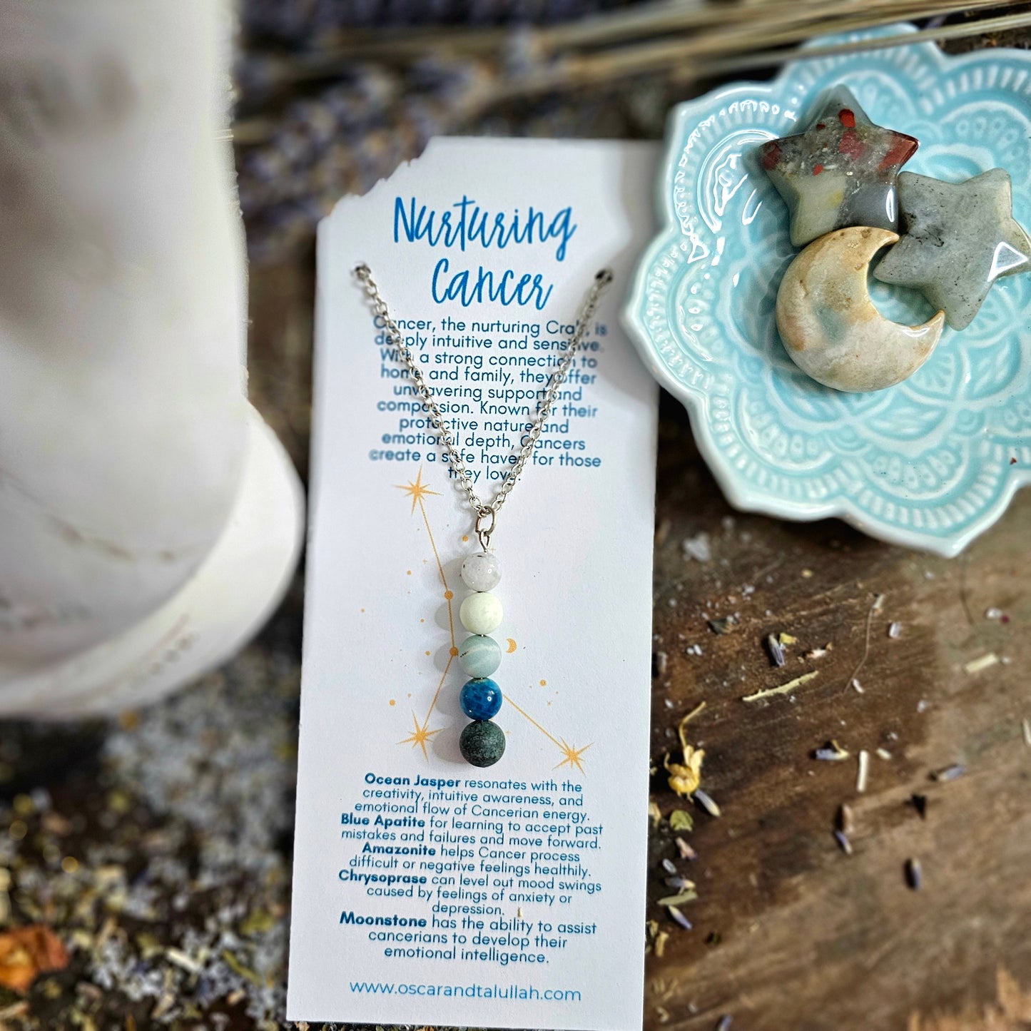 Nurturing Cancer Crystal Cascade Necklace